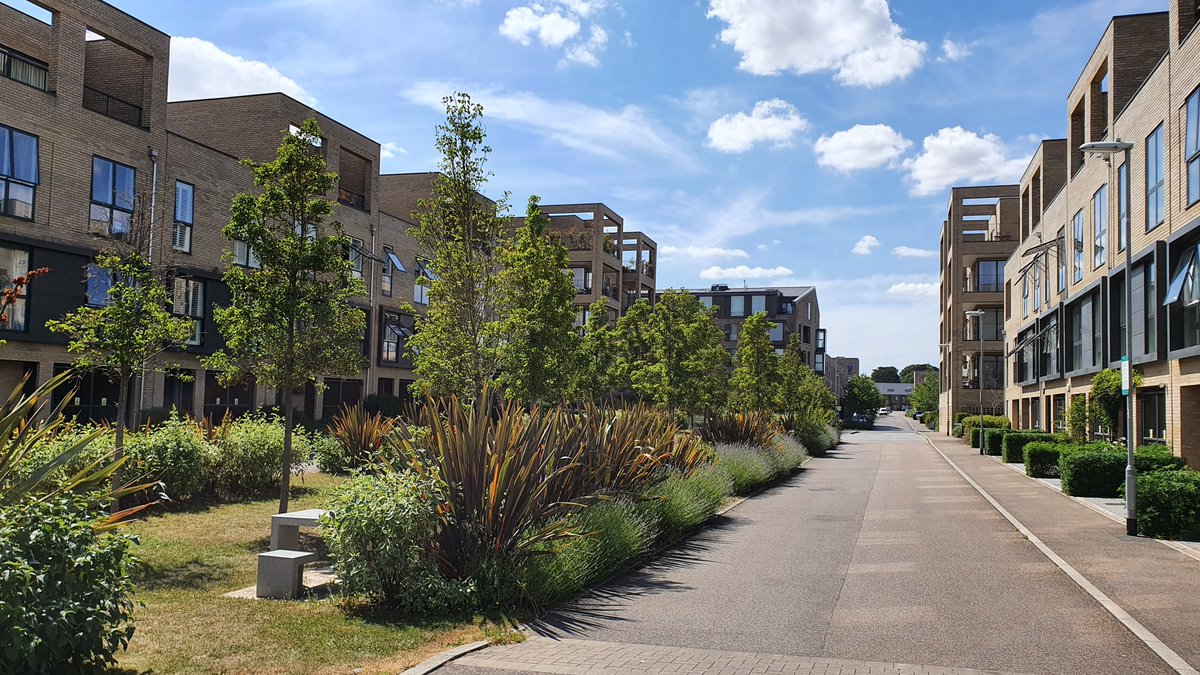JTUrbanDesign's tweet photo. Third stop on our cycle tour of Cambridge, Aurora.  A further evolution of Accordia and similar to Abode in terms of design quality, place making and innovation. https://t.co/DoExHpxx9Q