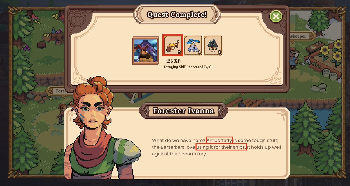 DFKnous's tweet photo. In my new Monk's maiden #Foraging quest, he found some #Ambertaffy and got an interesting comment from #ForesterIvanna about the item's potential use in CRAFTING -- specifically, Woodworking (?)...

Follow these clues!

https://t.co/jzPEcNBdBu

$JEWEL #DefiKingdoms #DFK #GameFi https://t.co/X1VY2M6Xyn