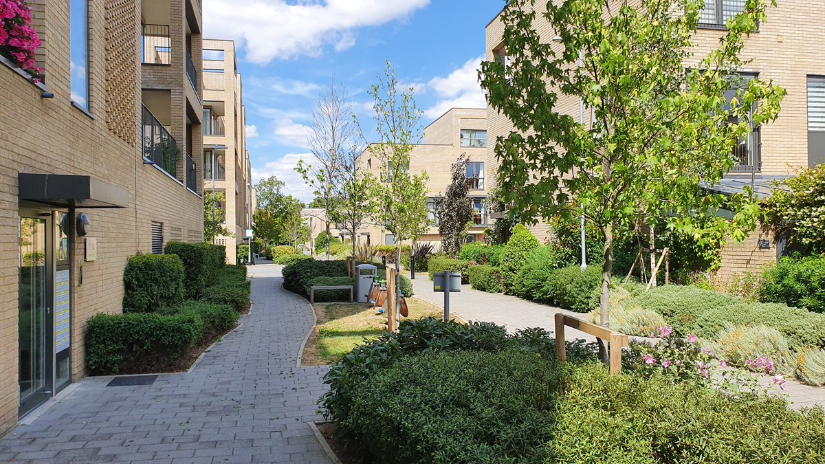 JTUrbanDesign's tweet photo. Third stop on our cycle tour of Cambridge, Aurora.  A further evolution of Accordia and similar to Abode in terms of design quality, place making and innovation. https://t.co/DoExHpxx9Q