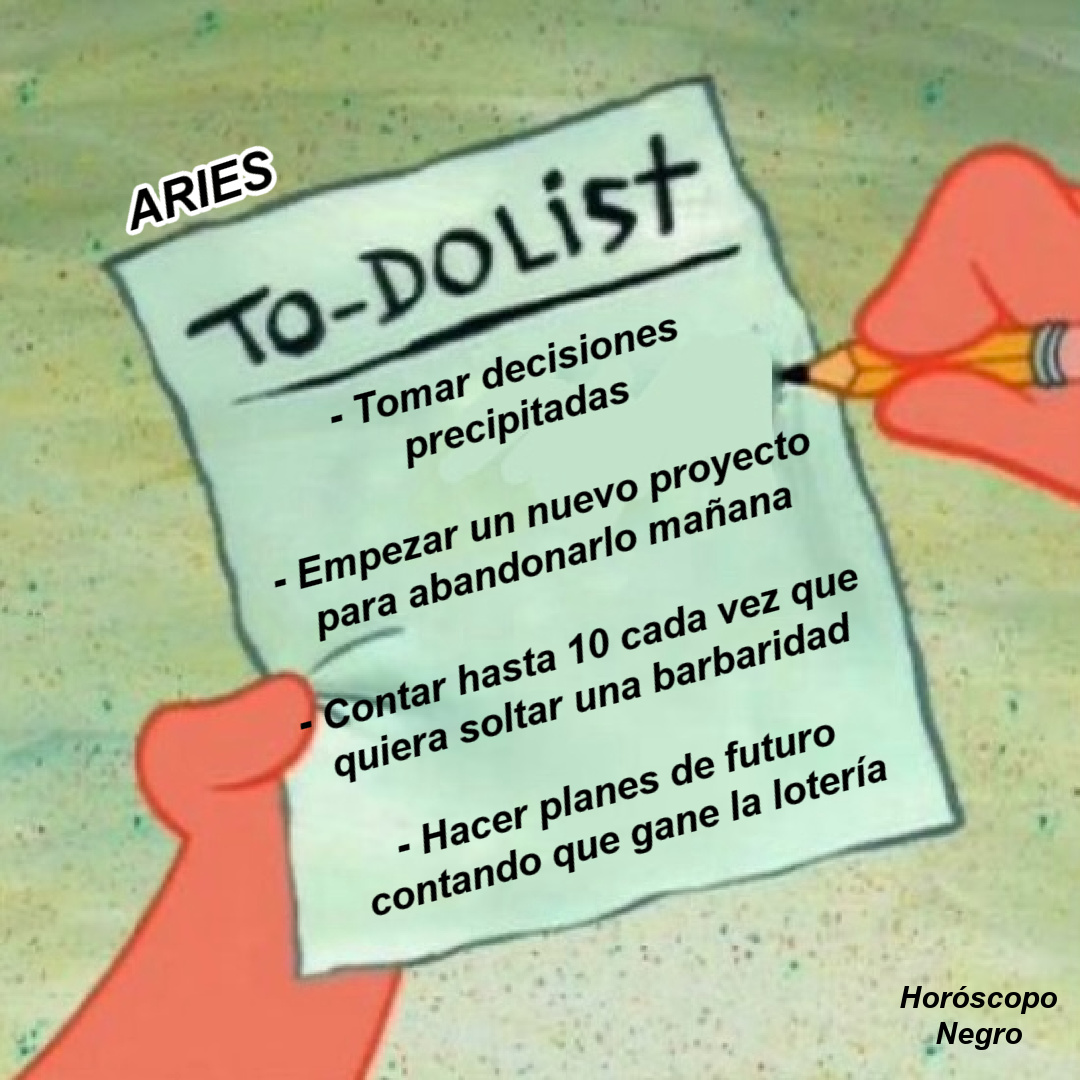 aries_hn's tweet photo. La lista de las cosas que tiene pendientes #Aries 📝♈️ https://t.co/MfkxUhw1O6