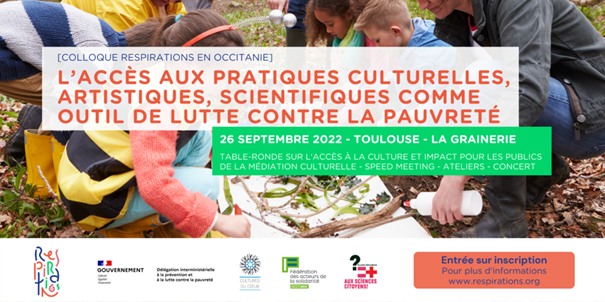 FedeSolidarite's tweet photo. 💡Participez au colloque du programme Respirations le 26 septembre à Toulouse !
Une journée pour s’interroger sur l’impact de l’accès à la culture, aux sciences, aux vacances, aux loisirs...  dans la lutte contre la précarité. 
Plus d'infos ➡️ https://t.co/YLH4ohJwbs https://t.co/SWJFsvMvyv