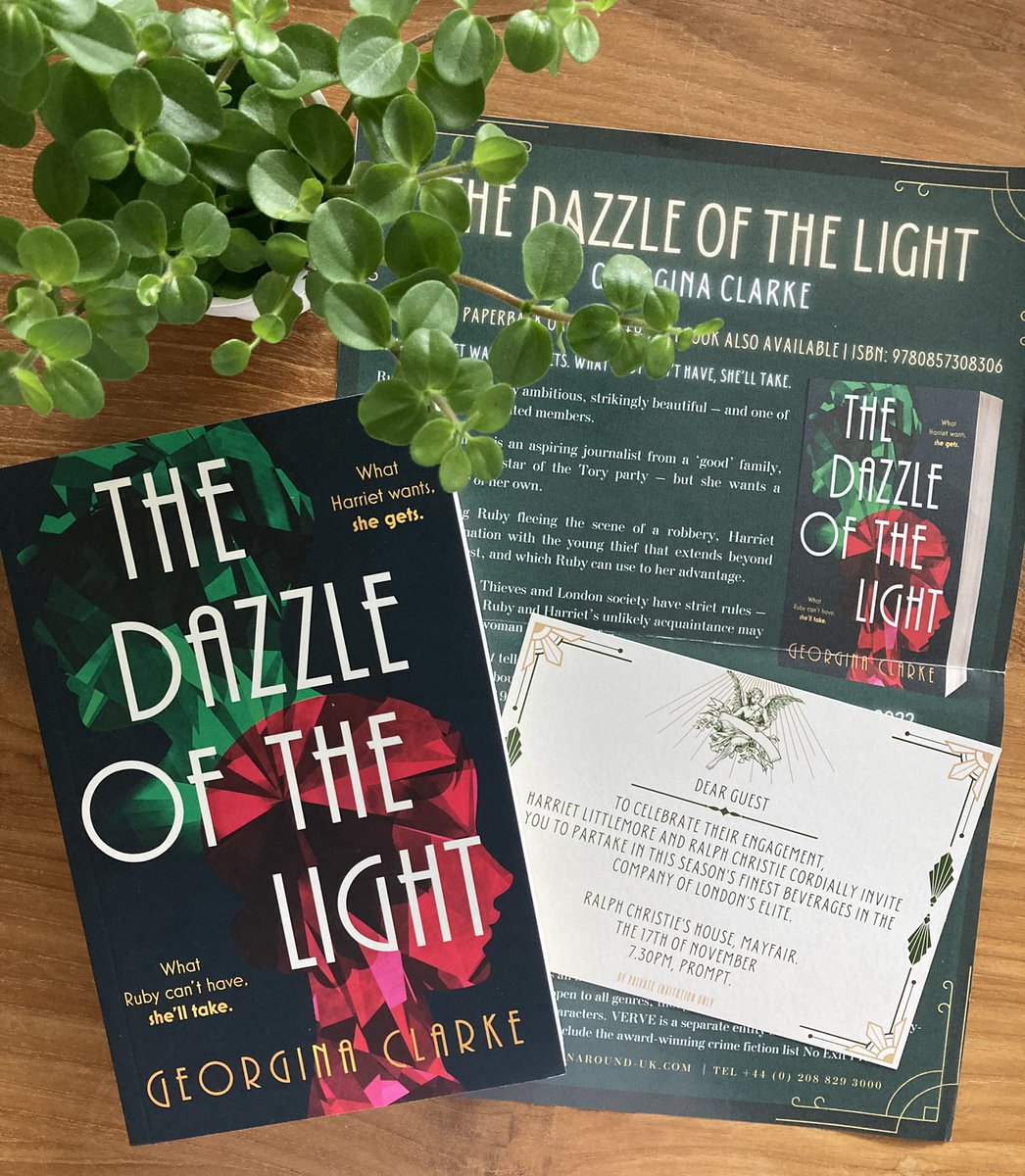 Thanks @VERVE_Books for this stunning proof copy of #thedazzleofthelight by @clarkegeorgina1 - set in 1920s London, sounds fantastic!

Published 17th November
#teamharriet #teamruby #booktwt #booktwitter #bookblogger