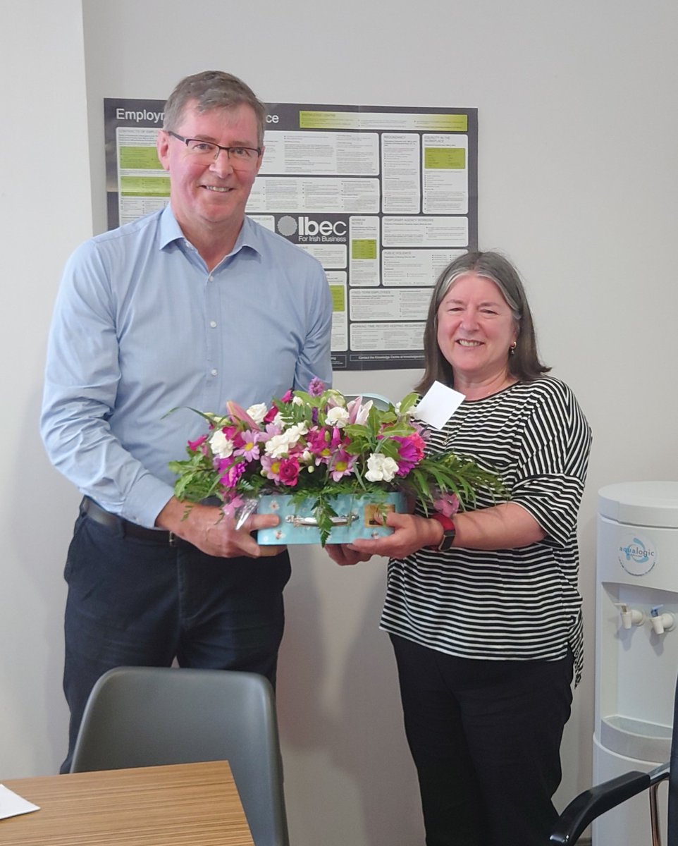 CorkCityPartner's tweet photo. Wishing Michelle Casey a fond farewell as she moves onto a new challenge.. Michelle has worked with @CorkCityPartner #LocalEmploymentService (LES) for nearly 26 years... Tim Meagher LES Co-ordinator presenting Michelle with a token of appreciation.. https://t.co/DP6p0WgUuJ