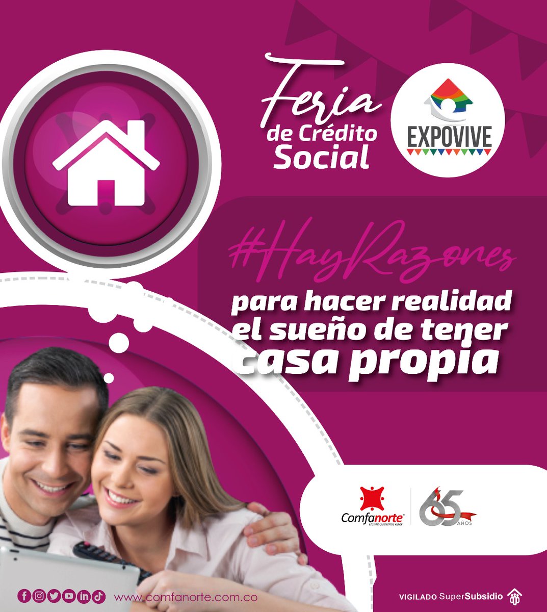 Comfanorte's tweet photo. #Expovive 🏡🔑 | ¡Es hoy! Por fin llegó el gran día de apertura de Expovive, les recordamos la invitación para este 15, 16 y 17 de julio en las instalaciones del Coliseo de la UFPS.
¡Los esperamos!
En el 2022 #HayRazones para tener vivienda propia https://t.co/RHeGsCujsn