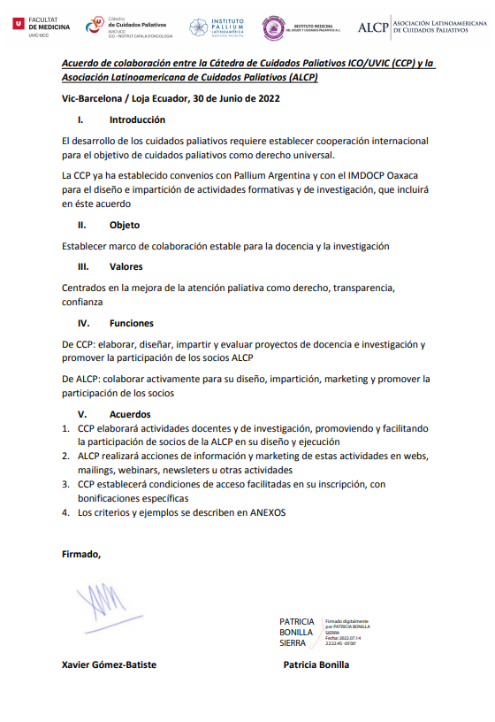 Xgba's tweet image. NOTICIA IMPORTANTE MASTER ICO/UVIC Y NECPAL Bonificaciones america latina acuerdos @catedracpal y @_ALCP colaboración   @secpal_ @AECPAL_ @SCBCPal @ICO_oncologia @u_medicina @uvic_ucc @PaliativosChile @CuidadosInfo @AAsocupac @paliativosuy @AAsocupac