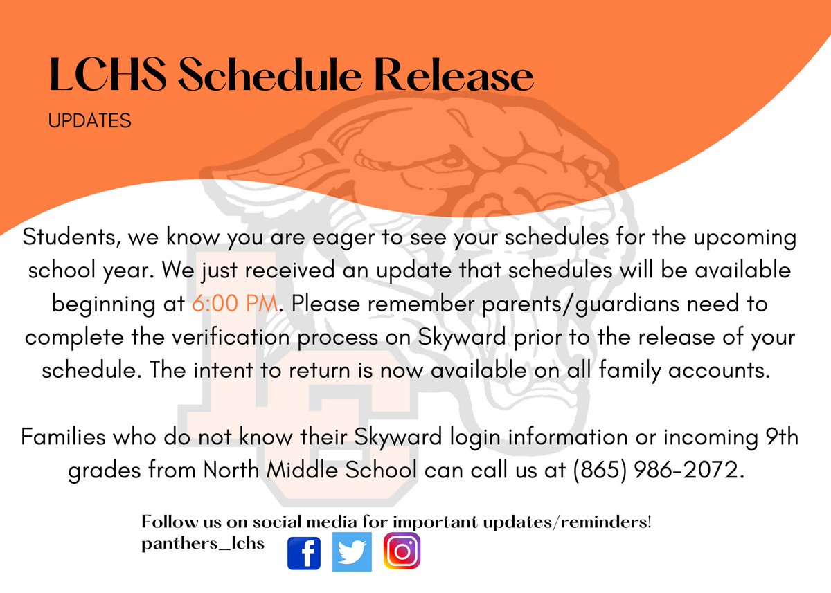 Small update to our release of schedules. The intent to return is now available for families. Our technology team is still working on the implementation of our new communication platform so please share with friends and family!