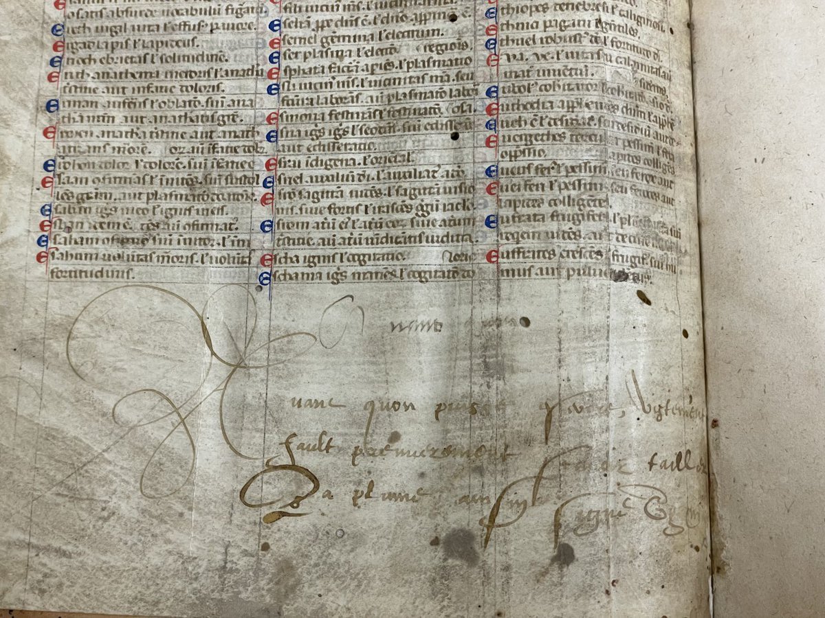 SCA_MULibrary's tweet photo. Pen Trial: or 'Probatio Pennae', is a piece of scribbling, doodling, or a writing exercise by a scribe testing out a new quill. "Before one can write quickly, it is first necessary to know how to trim the pen thus" - RB 53 #TermThursday #PenTrial https://t.co/5nqGgXM4Xe