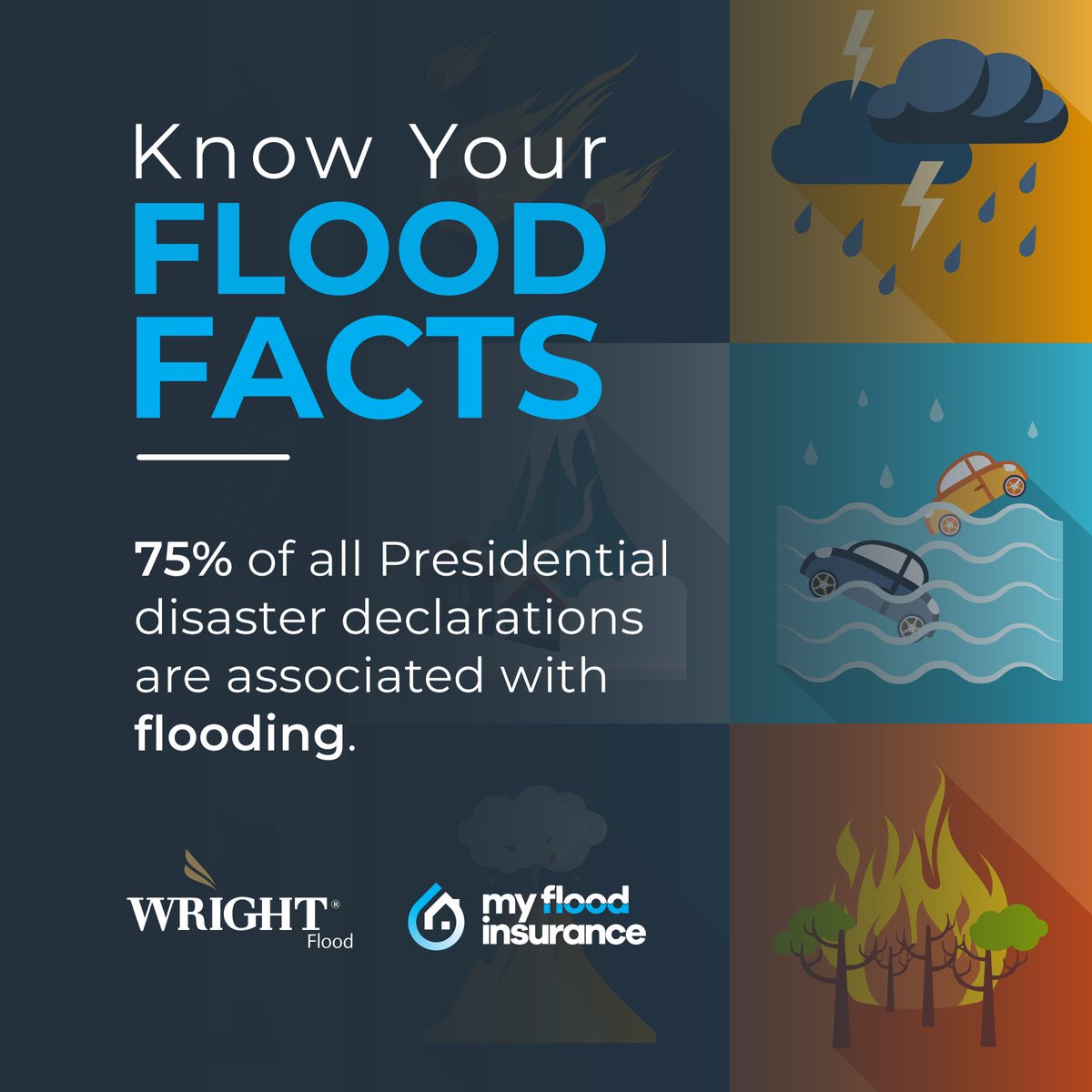 Flooding makes up for over 90% of all natural disasters in the United States. Never underestimate flooding. #floodfactfriday is brought to you by My Flood Insurance and @floodtweeter.

#flooding #floodinsurance #insurance #facts #naturaldisaster