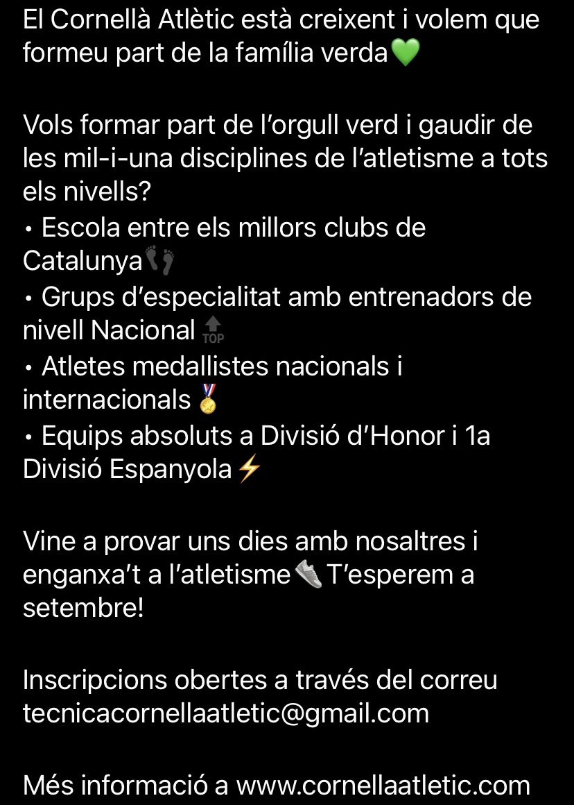 cornellaatletic's tweet image. INFO TEMPORADA 2022-2023‼️✨💚