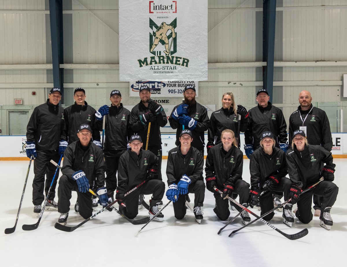 The Team Challenge captains and I are ready to hit the ice at the Fourth Annual Marner All-Star Invitational presented by @intactinsurance! Follow Marner Assist Foundation on IG for all the action #MakeAnAssist