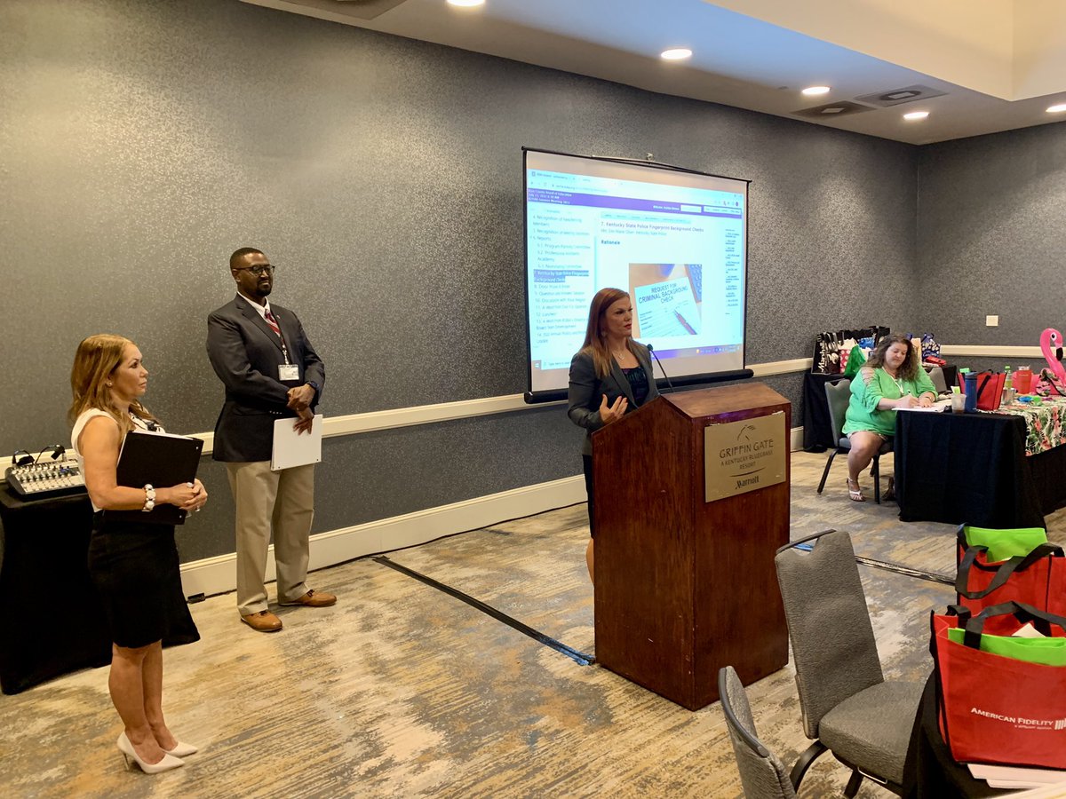 ksbanews's tweet photo. #KSBAsummer22 kicked things off with the morning session of the Kentucky Organization of Superintendents’ Administrative Assistants (KOSAA). Representatives from the @kystatepolice specializing in Criminal Justice Information Services presented on fingerprint background checks. https://t.co/NyxjMuKVyq