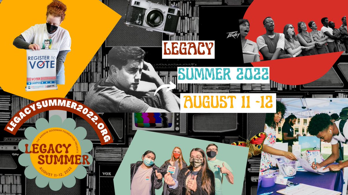 Young people have and always will be the changemakers who push us toward an inclusive democracy. This August, young people will hearken back to Freedom Summer 1964 as they create their own movement at #LegacySummer2022 with <a href="/AndrewGoodmanF/">Andrew Goodman FDN</a>. 

Register 🔗 legacysummer2022.org.