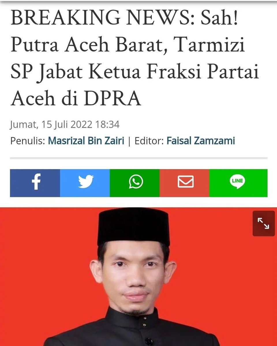 rakan_tarmizi's tweet photo. Amanah baru sebagai Ketua Fraksi Partai Aceh, Selamat Bang Tarmizi,SP https://t.co/QCLrtB3IUN
https://t.co/QPYSBF6JuG
#AwakDroe
#YangKanaBekTabohYangGadohTamita https://t.co/88XWf42HfY