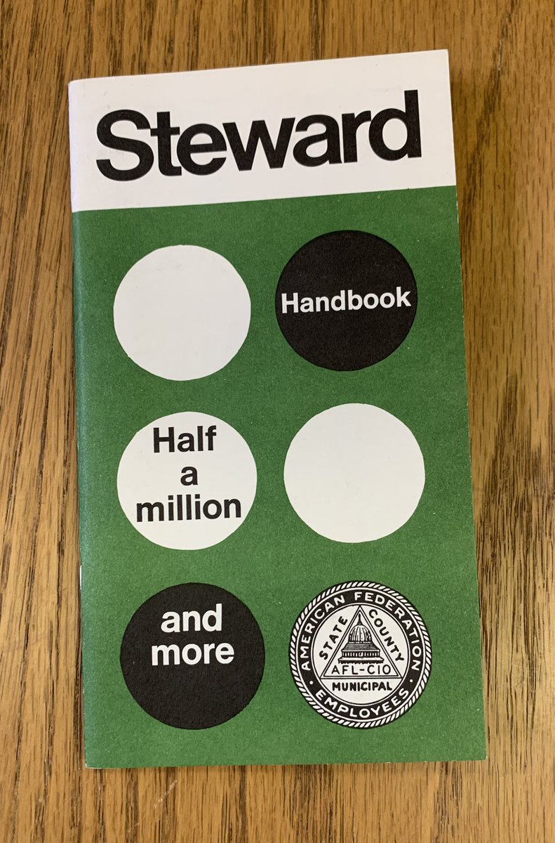 AFSCMEArchivist's tweet photo. Handbook for @afscme stewards, 1970s #AFSCMEtogether https://t.co/LNymCw5kHK