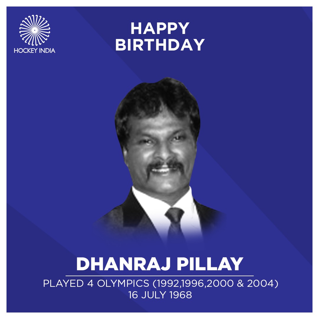 TheHockeyIndia's tweet photo. A Legend who was a part of 4 Olympics, 4 World Cups, 4 Champions trophy and 4 Asian Games. Here’s wishing Dhanraj Pillay, an icon who has inspired a lot of youngsters to take up the game, a very Happy Birthday. 🎊 https://t.co/M6NT1IsMpc