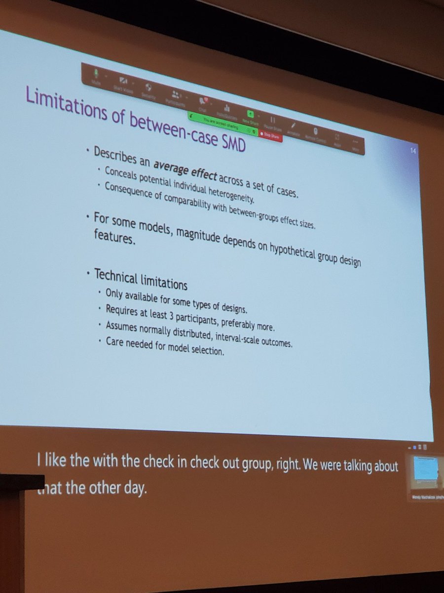 drmachalicek's tweet image. Number of limitations of between-case SMD for SCD to consider. @jepusto #IESSCRD