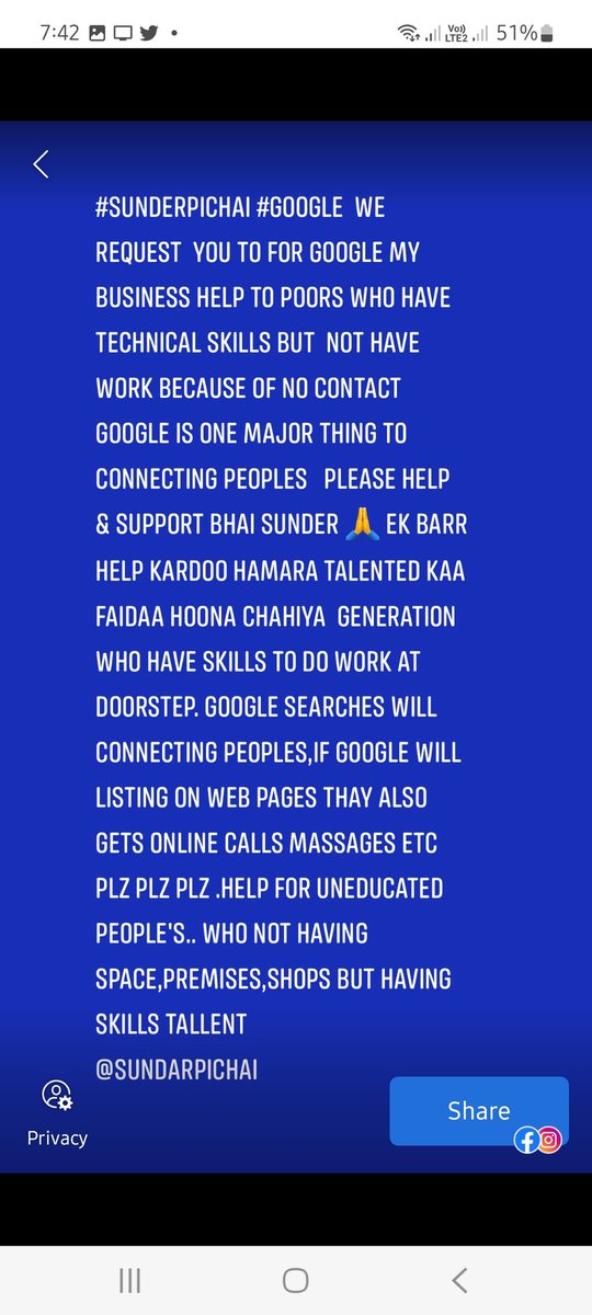 ibrahim1khan's tweet photo. @sundarpichai @Google @googlemaps @GoogleSmallBiz @googlechrome @GooglePay @gmail @googledevs @GoogleAI @PMOIndia @narendramodi @facebook https://t.co/ebdcGfhlKc