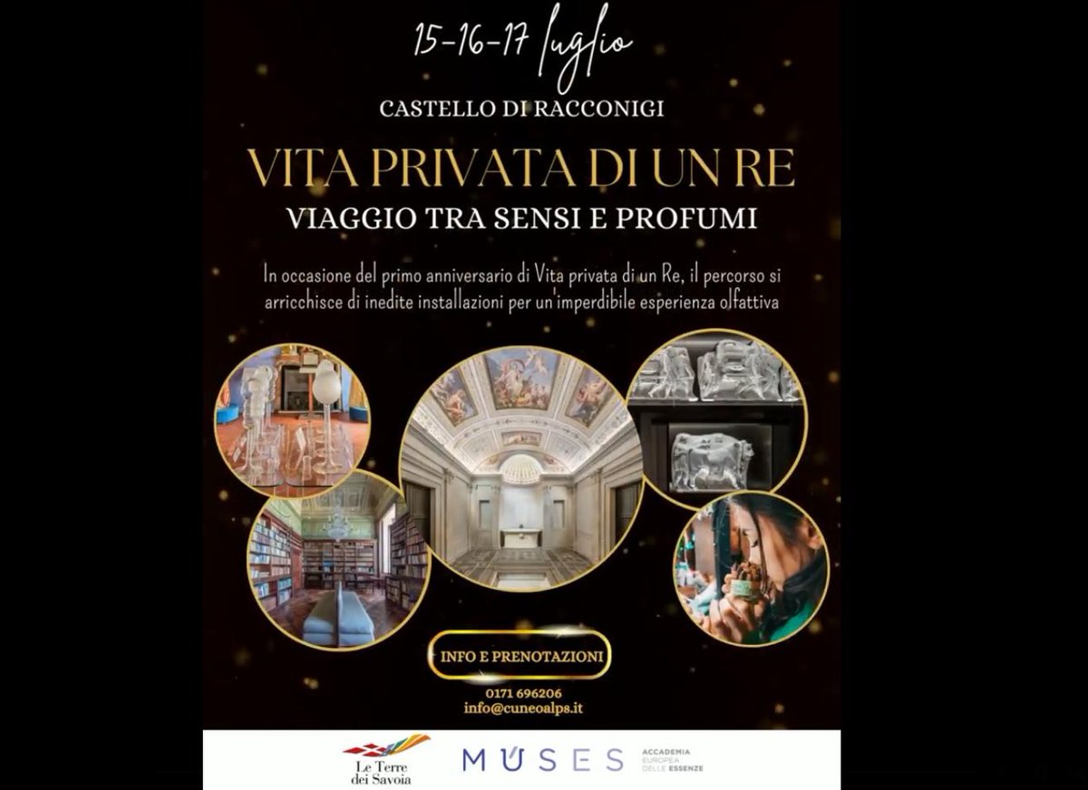 VisitRacconigi's tweet photo. Castello di Racconigi, Vita Privata di un Re con esperienza olfattiva in collaborazione con @musesaccademia https://t.co/6NG0MfyaN8