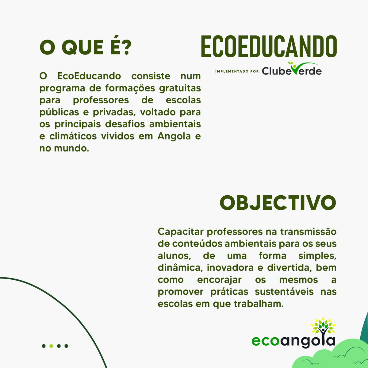EcoAngola's tweet photo. Temos boas notícias! Lançamos mais um projecto amanhã! Desta vez focado em Educação Ambiental. 📚🌳
#ecoangola #ecoeducando #ambiente https://t.co/Jbx1f2QgjS