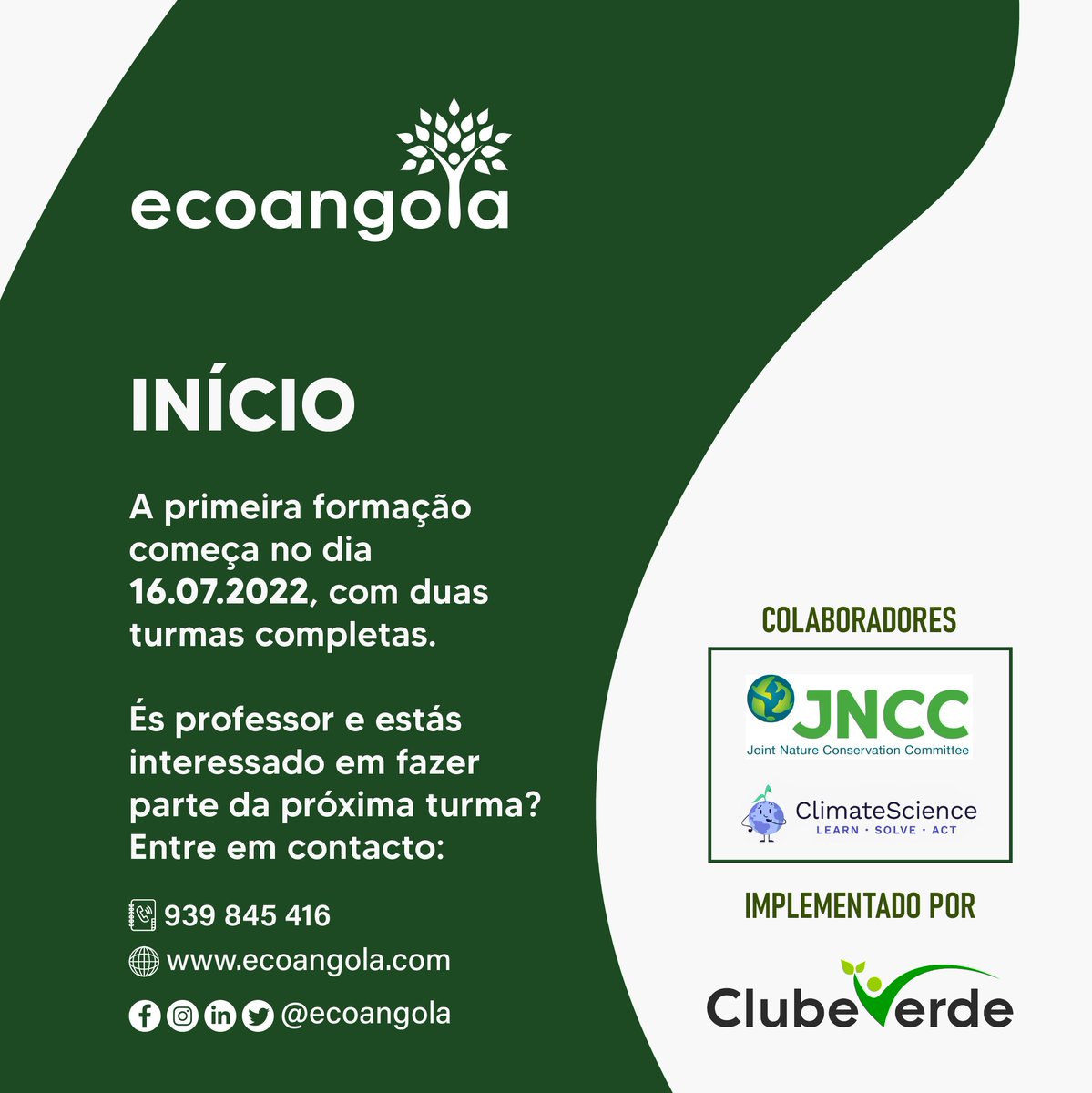 EcoAngola's tweet photo. Temos boas notícias! Lançamos mais um projecto amanhã! Desta vez focado em Educação Ambiental. 📚🌳
#ecoangola #ecoeducando #ambiente https://t.co/Jbx1f2QgjS