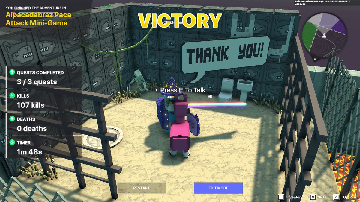 Pratik_in_Web3's tweet photo. @ALPACADABRAZ Mini-game completed. 
Killing farmers is fun. lol

#ISavedChuck #SaveChuck https://t.co/eSkZTKLJM0