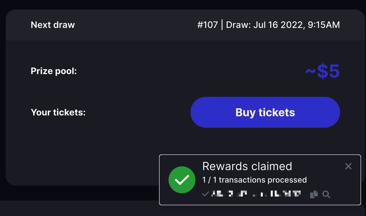Thank you metamex.finance, i won a wee bit on my first draw! Another way the #elrond ecosystem grows. If you participate in lotteries, please use common sense, and only play with what you can afford to lose. @metamexdefi