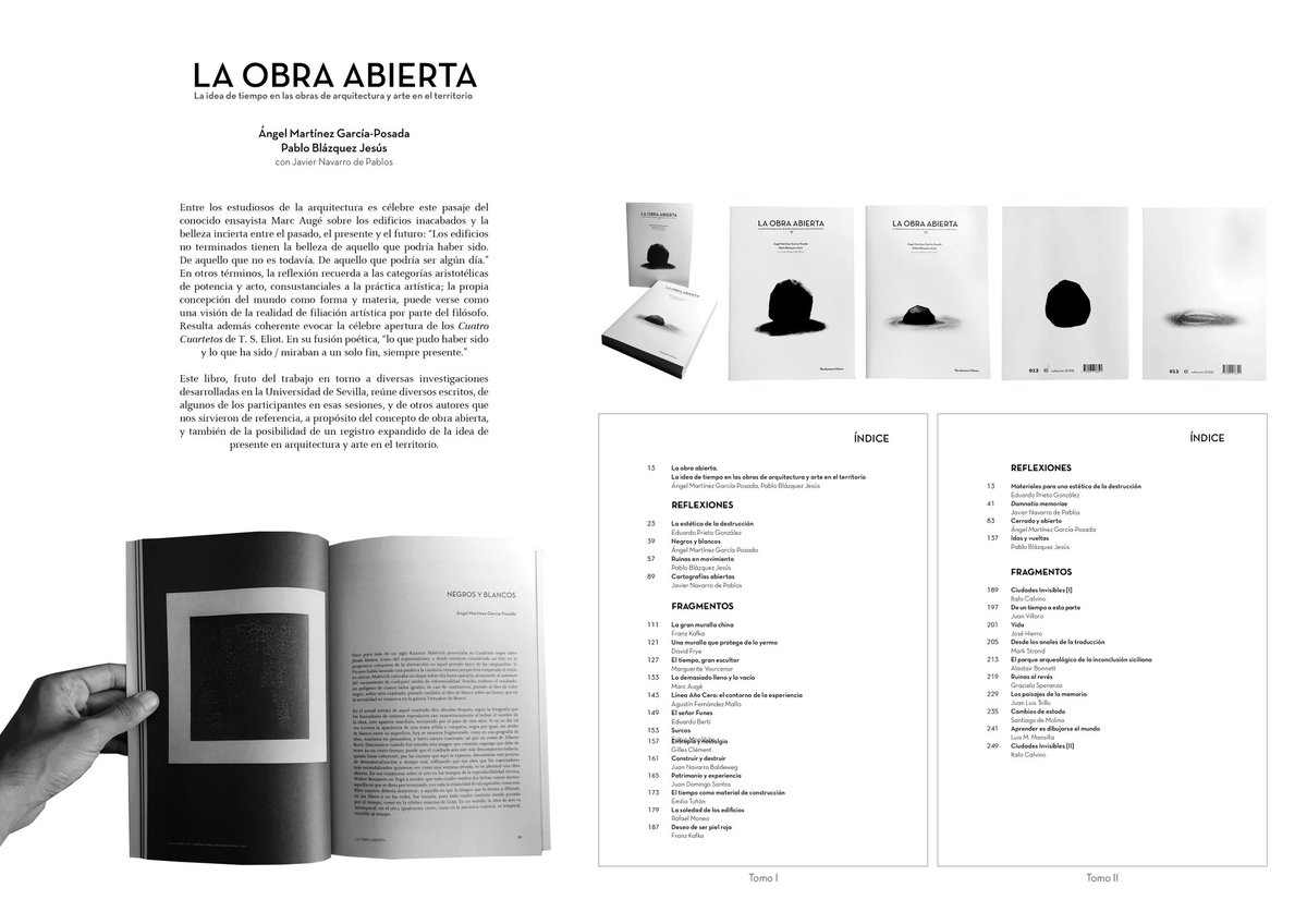 Pablo_B_J's tweet photo. Ángel, @navarrodejavier y yo estamos de enhorabuena. Nuestra publicación «LA OBRA ABIERTA. La idea de tiempo en las obras de arquitectura y en el territorio» editada por @rEcolectores ha sido seleccionada en la XII @bienal_biau  

Link BIAU: https://t.co/pcT08CdR6e https://t.co/BKW2zxfvem