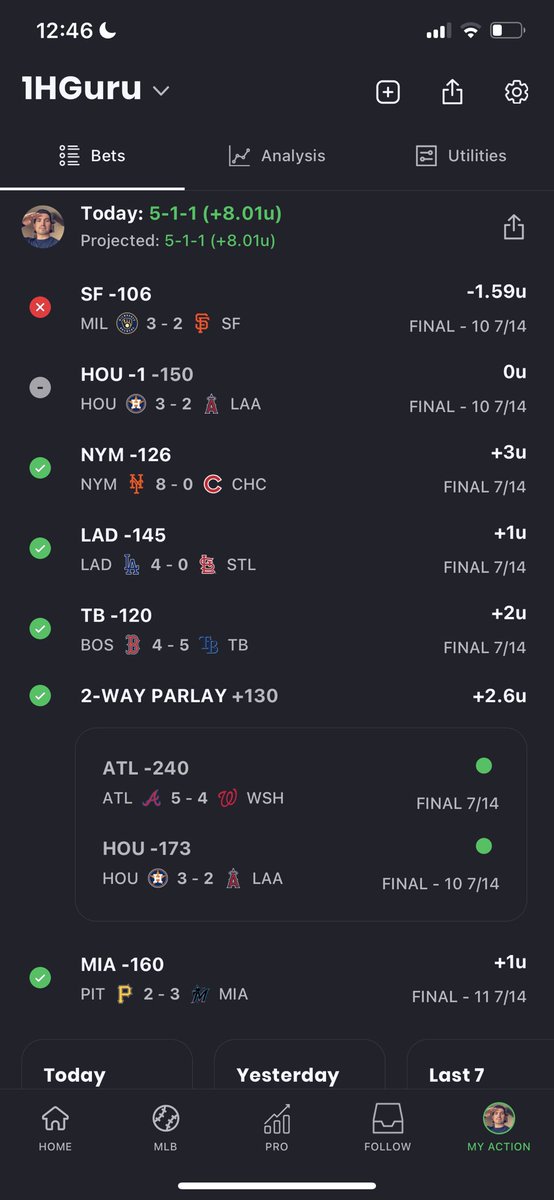 TheGuru's tweet photo. 10-4-2 +11.23U the last two days

Model had Reds ML and Royals RL yesterday. 🤯

Get all of the plays &amp; model output texted to you w/this link: https://t.co/0wBTtXkJNJ

+6U last Friday!

Free plays are now 41-4. Let’s get 300 likes/RTs to get another one today!!

#GamblingTwitter https://t.co/jhtZVWjTNv