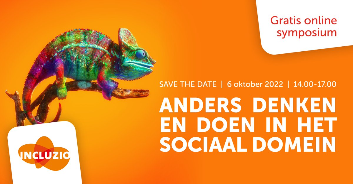 Save the date! Op donderdag 6 oktober organiseert Incluzio het online symposium 'Anders denken en doen in het sociaal domein'. Meer informatie? Bekijk onze website of meld je direct aan via symposium@incluzio.nl. bit.ly/3ckzKzn