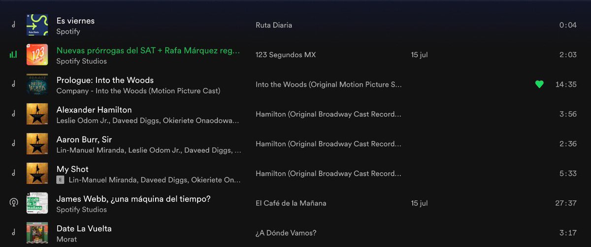 Mariana_Botello's tweet photo. Spotify si que sabe lo que me gusta ❤️ amo mi ruta diaria https://t.co/c3CLNeCFpe