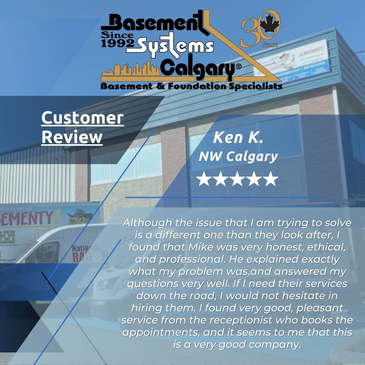 We love sharing great reviews about our teammates!
Thank you for letting us know Ken from Calgary, AB!!!

basementsystemscalgary.com/about-us/meet-…

#CustomerReview #testimonial #satisfiedcustomers
.
.
.
#douglaceysbasementsystems #basementsystemscalgary #waterproofing #foundationrepair #sumppump