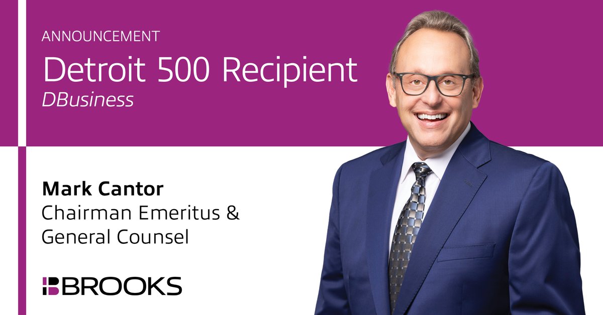 Brooks Kushman P.C. shareholder Mark Cantor has been recognized by DBusiness as one of the 500 Most Powerful Business Leaders in Detroit. Join us in congratulating him for this honor!

To read more follow this link: lnkd.in/gEHdE4MV
