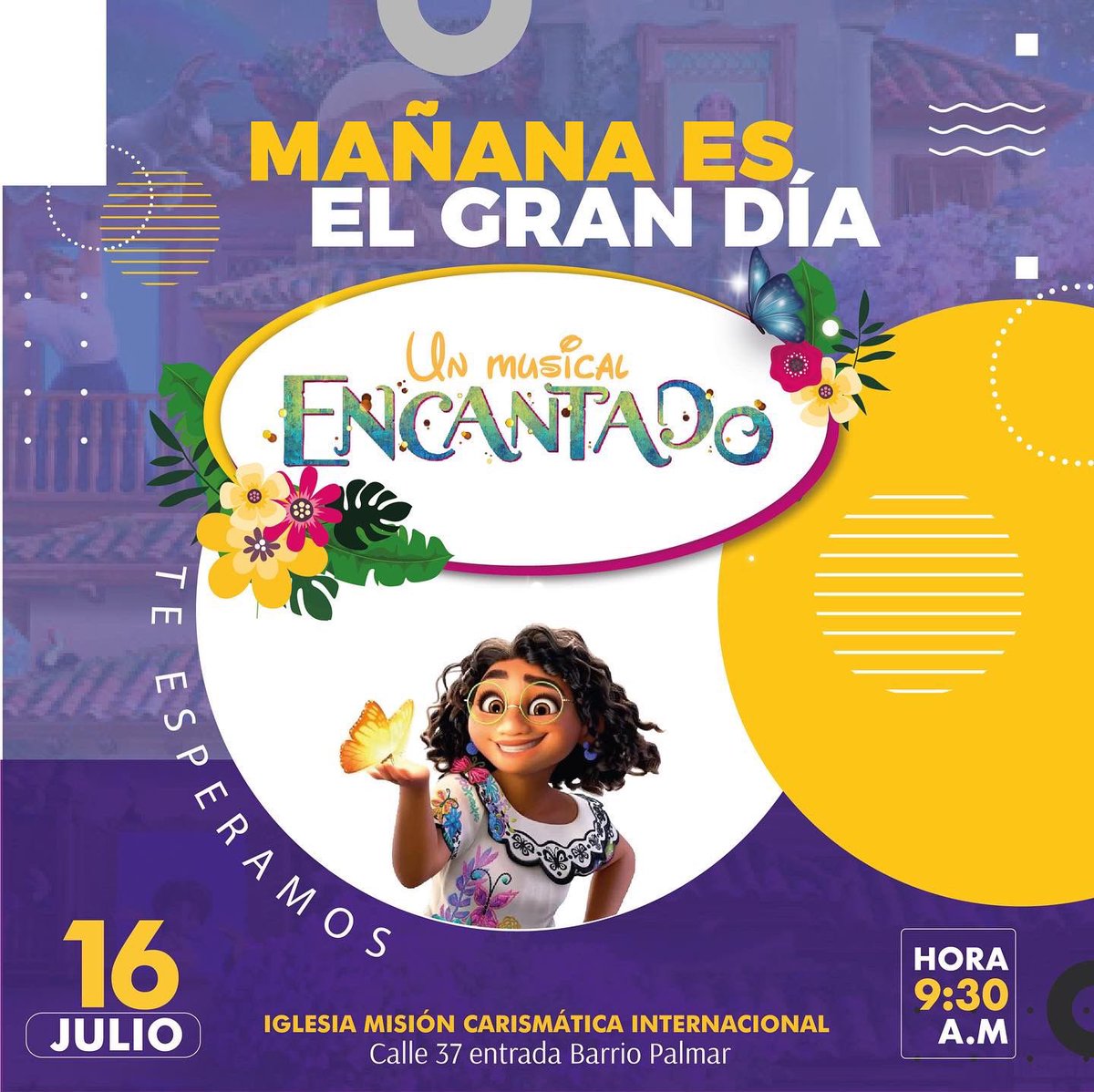 ccbarrancabja's tweet photo. ¡Mañana te esperamos en el show #MusicalEncantado! 🤩🌺 🌈 🦋

Ten en cuenta las recomendaciones para asistir, será un espacio cargado de mucha alegría, diversión y baile para compartir en familia. https://t.co/ukId2PXtX4