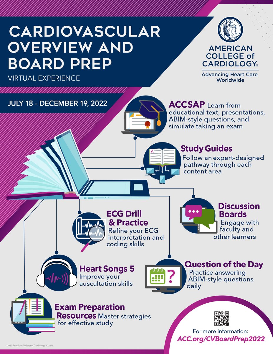ACCinTouch's tweet photo. Enroll in #ACCBoardReview!
This virtual experience will guide you through the content categories covered in the ABIM CVD Initial Certification & MOC Exams. Don't miss out on the discounted rate! Register today: https://t.co/DZw99sjcAd https://t.co/rQx9qHW6b7