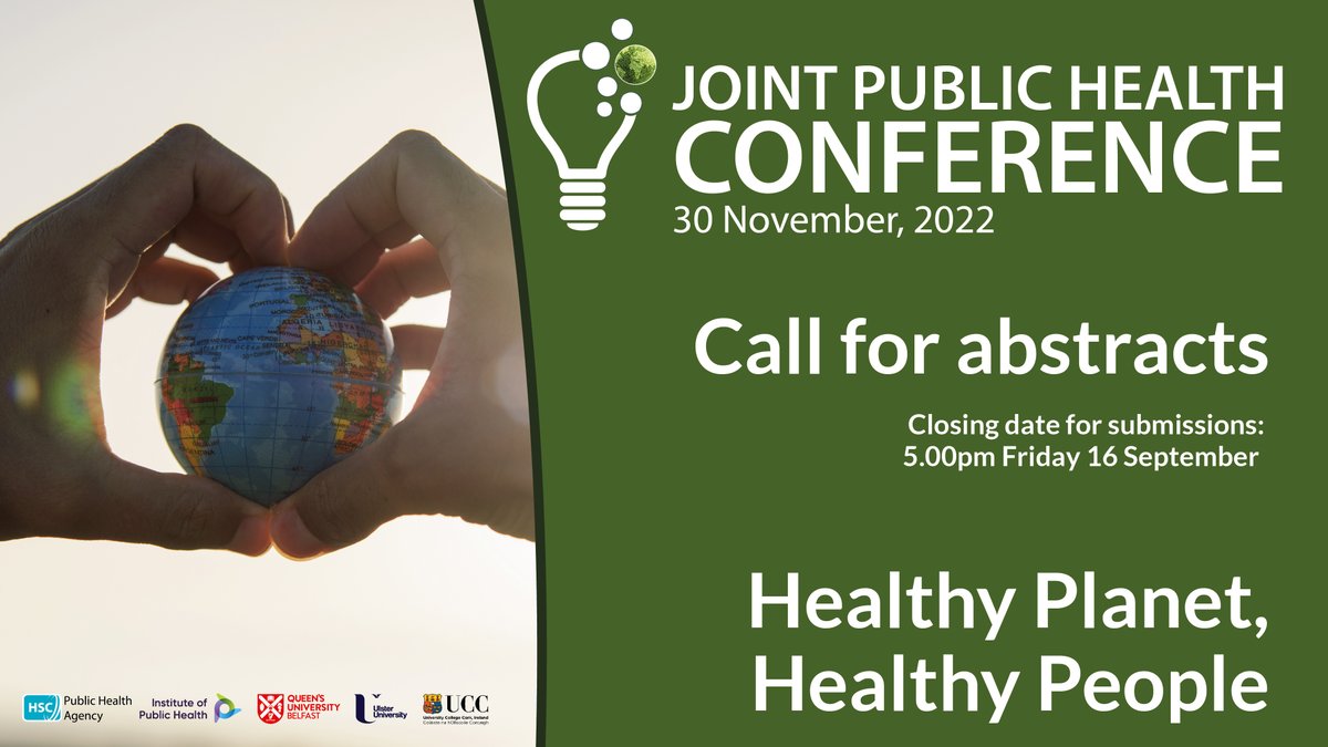 allislandIPH's tweet photo. #Call4Abstracts
A call for abstracts has now opened for the North South Public Health Conference taking place online on 30 November 2022 .
The 1-day conference will focus on the relationship between climate change and health on the island of Ireland.
https://t.co/kBtbrXfLhU https://t.co/alFaD38pUa