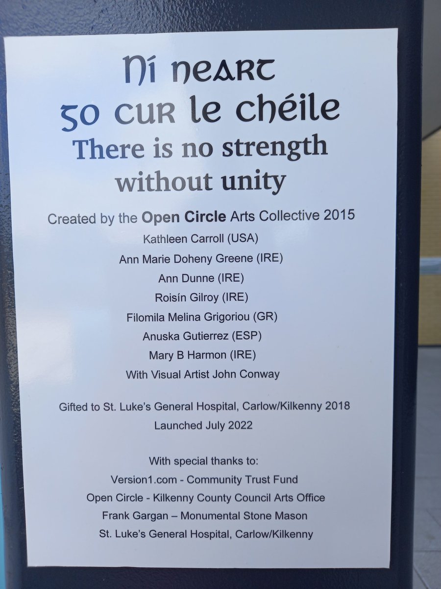 lukes_ck's tweet photo. Thank you @opencirclearts for your original interlacing  hands sculpture #nineartgocurlecheile which was launched today  @lukes_ck @IEHospitalGroup @HSELive @Artsslghck1 @artscouncil_ie @NGIreland @KKArtsOffice https://t.co/qI6IACTevb
