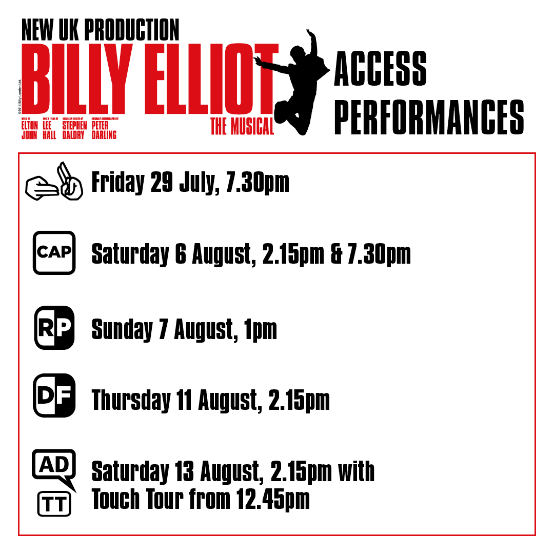 CurveLeicester's tweet photo. Welcome to Easington! With Billy Elliot the Musical now playing until 20 August, here's a reminder of your #AccessPerformances for the show.

For full access performance listings and booking information, please visit https://t.co/0m8hEcyF61 

#ACEsupported #YourLeicester 🥊🩰 https://t.co/OGh5dvJnDH