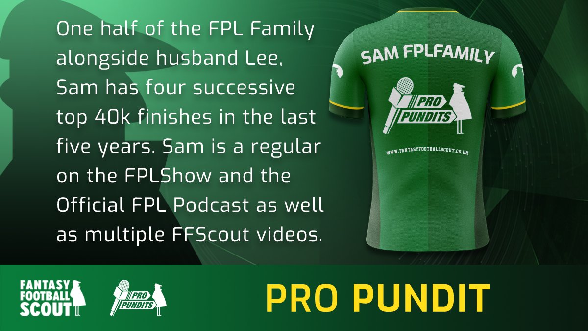 FFScout's tweet photo. With the new #FPL season approaching, weβre welcoming back our team of Pro Pundits and Hall of Fame managers for the new campaign.
Next up is @FPLFamily's Sam!
Team reveal linked in the comments ππ
βοΈ #ProPundit https://t.co/7naXj1Ly9h