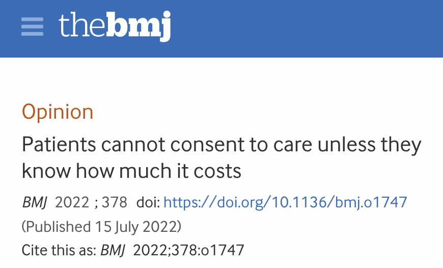 leah_pierson's tweet photo. My sister @2plus2make5 and I argue in @bmj_latest that because the American health care system routinely fails to disclose the cost of care to patients, it routinely provides care without consent.

https://t.co/XuPT1TCodB

#MedTwitter https://t.co/bIZvotcU28