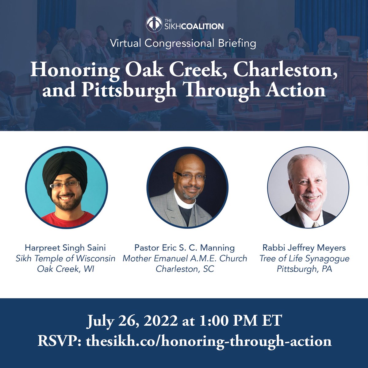 On 7/26, the <a href="/sikh_coalition/">Sikh Coalition</a> will convene speakers from communities harmed by hate violence, along with elected officials, for a virtual congressional briefing. Learn more and register now --> sikhcoalition.org/blog/2022/regi…