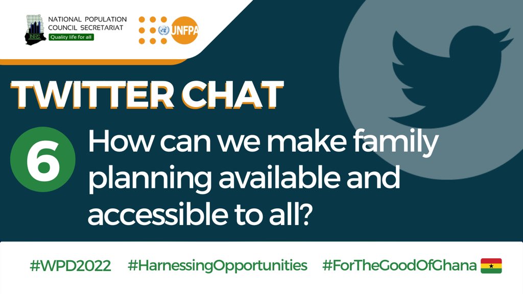 Npcofficial1's tweet photo. Q.6 How can we make family planning available and accessible to all? 

#WPD2022
#HarnessingOpportunities
#ForTheGoodOfGhana🇬🇭 https://t.co/0ukpZkULA2