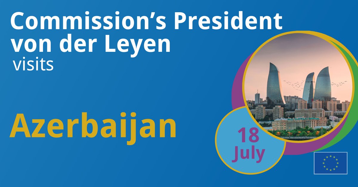 eu_enlargement_'s tweet photo. 🇪🇺@EU_Commission President @vonderleyen &amp; Commissioner @KadriSimson will visit 🇦🇿Azerbaijan to strengthen bilateral relations, including energy cooperation. They will meet with @presidentaz &amp; hold a joint press point, streamed via EbS at 14:30. More info👉 https://t.co/Ez5M3O6rBx https://t.co/GIhxRR0Jny