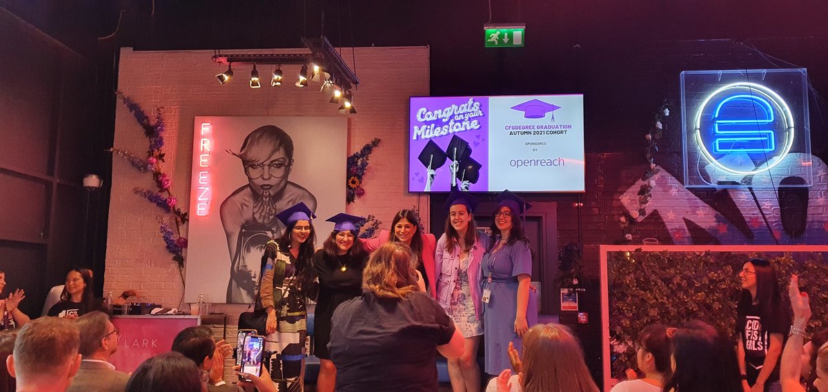 rehana_makes's tweet image. Celebrating the marvelous graduates of the @CodeFirstGirls CFGdegree in style! Very very proud of my students💕 #CodeForLife