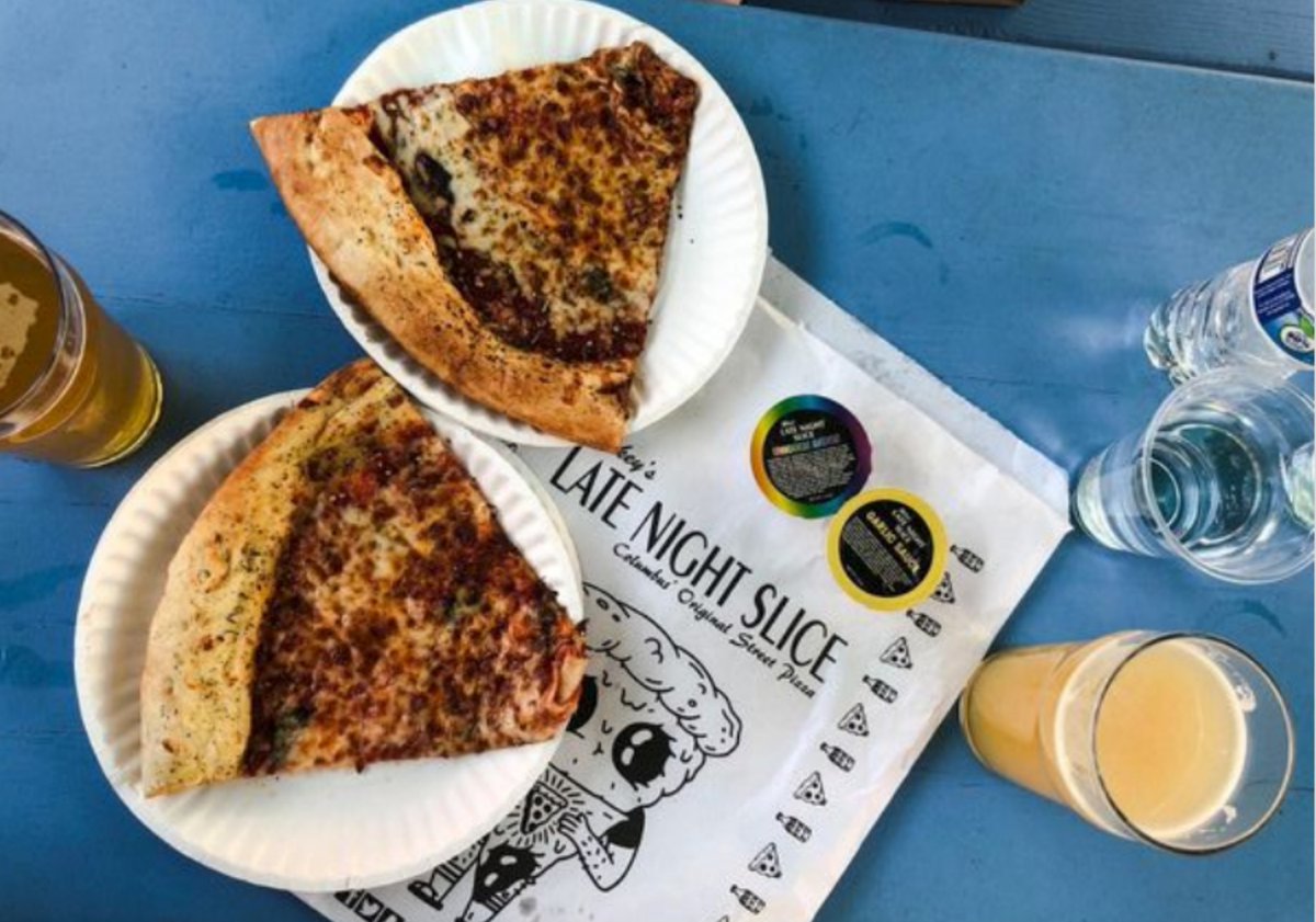 LandGrantBeer's tweet image. Most folks think of us when they're thirsty, but don't forget us when you're hungry, too! Thurs-Sun, you can snag award-winning BBQ from @rayrayshogpit, pizza (pie or slice) from @LateNightSlice and sweet made-to-order mini donuts from Dodo Donuts -- all right in our Beer Garden!