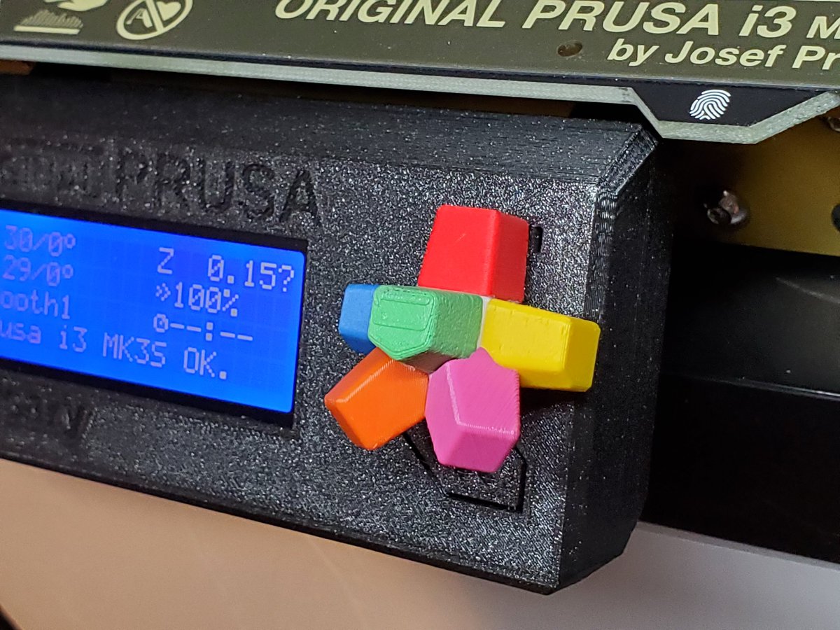 BeetleBuild's tweet photo. The Everlasting Knobstopper... in multicolor! Err...multi-flavor? ๐
Split into pieces, print in your fav flavor filaments, and assemble with a few touches of glue and BAM!
You've got a delectable candy themed LCD knob!
#3Dprint #3DDesign #3Dprinting #Prusa #PracticalPrints https://t.co/YcrJTb3iOY