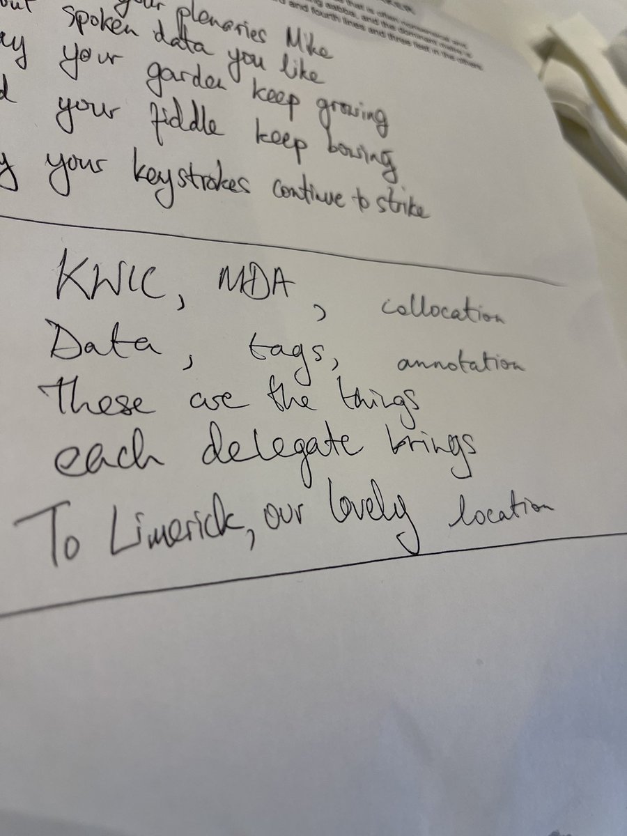 @TaLC2022 #talc2022 you know what a Limerick is? Check this out #corpuslinguistics conferences are the best