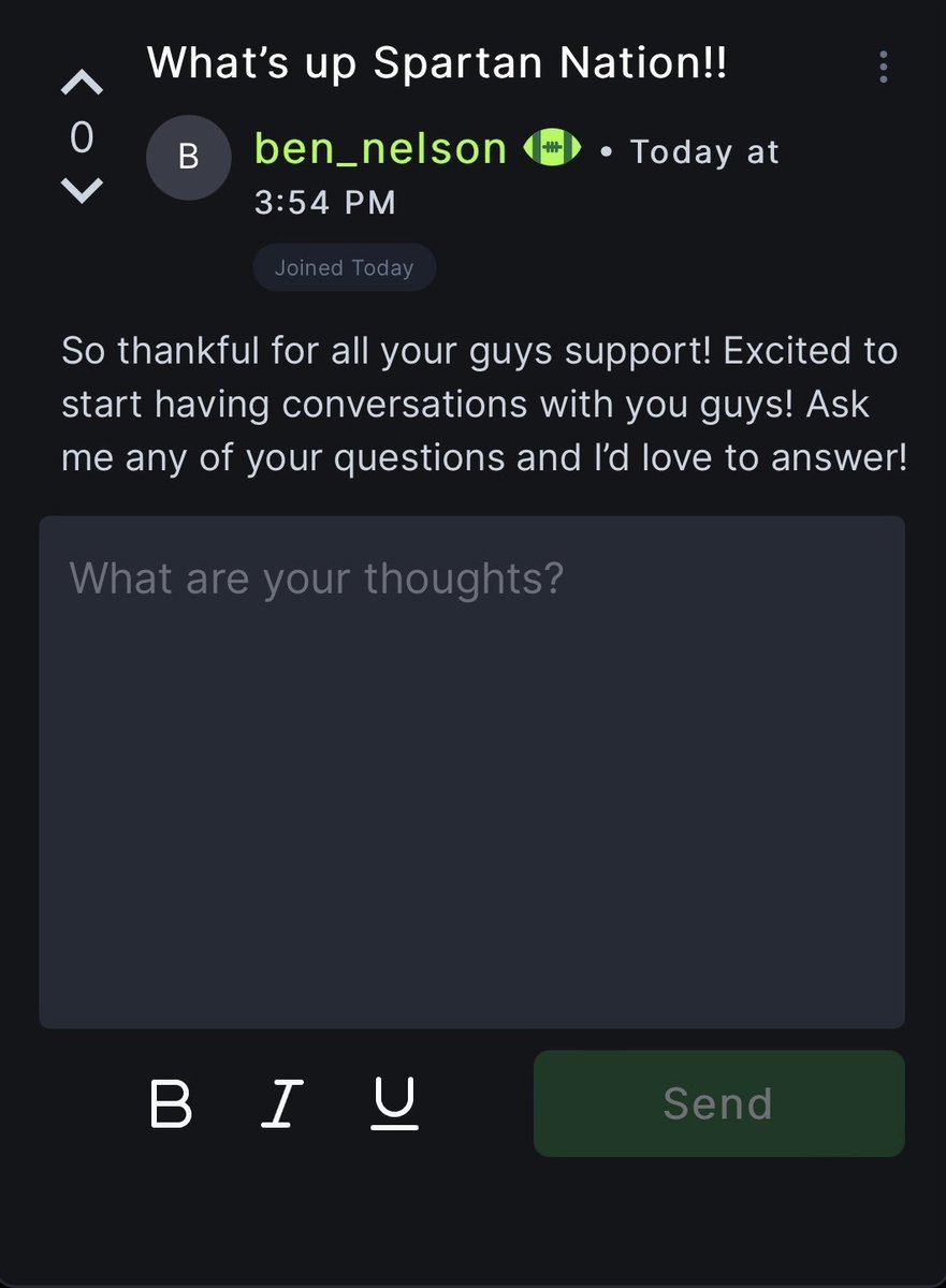 nelsonben23's tweet photo. Big things happening with @EastLansingNIL! I’m on the message board which you can find at the link below. My teammates and I are looking forward to chatting with you guys!
#michiganstate #spartandawgs 

https://t.co/RRp5AKqEnC https://t.co/WguPqLEPfF