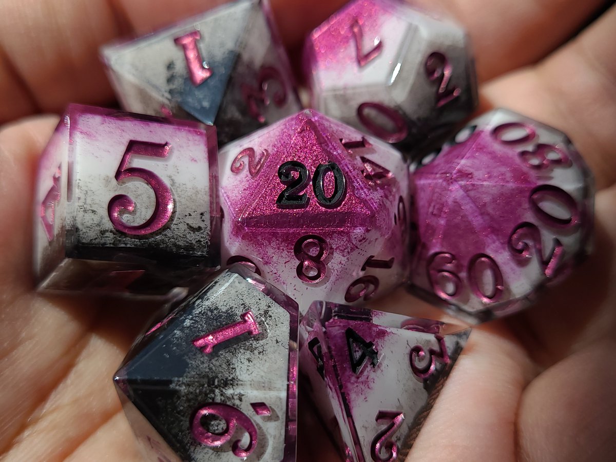 AlchemicalGems's tweet photo. Ace Pride Dice!
#dice #ttrpg #dnd #handmadedice #pridedice #acedice https://t.co/czPVmsX0e4