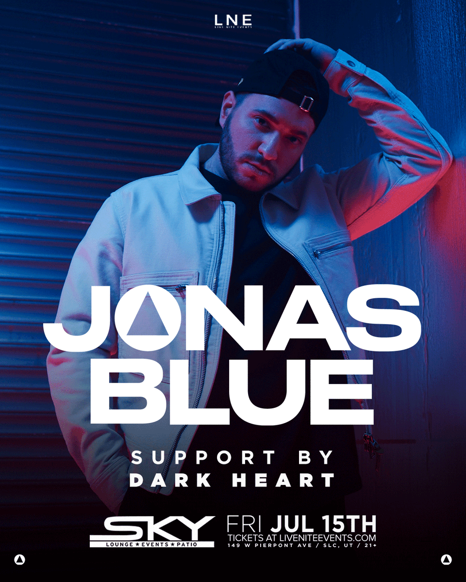 lnepresents's tweet photo. Friday Feeling😛Double Show Night @SkyVenueSLC!
🌞 Rooftop vibes with @cutsnake
🔊 Main Room takeover with @JonasBlue (FREE w/ RSVP Before 10:30PM)
💫 DOORS @ 9PM!
https://t.co/jDVJtALKda 🔥
#JonasBlue #CutSnake #LNE #SKYSLC https://t.co/Le2gZBduyn