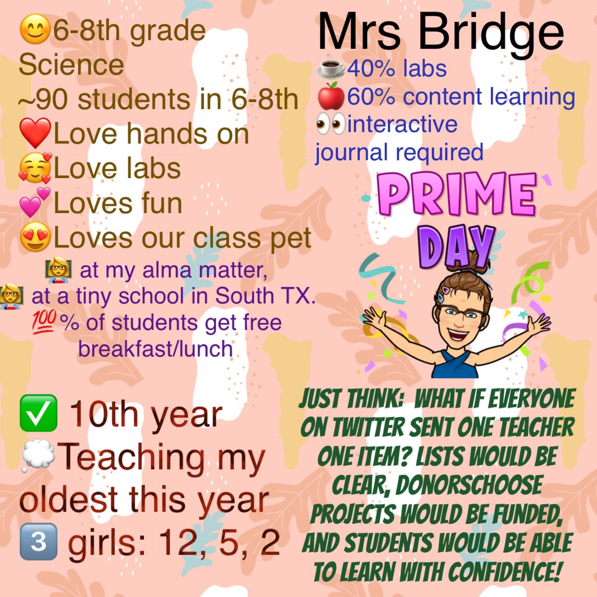 BridgeDanya's tweet photo. @BonHanson79 I’m starting year 10! I am not allowed donorschoose so I have an Amazon list. https://t.co/wvIFxzd9xC
#bettertogether #teachertwitter #adoptateacher
#Love @bwcdeals @amazon https://t.co/zO5SAnJWEV